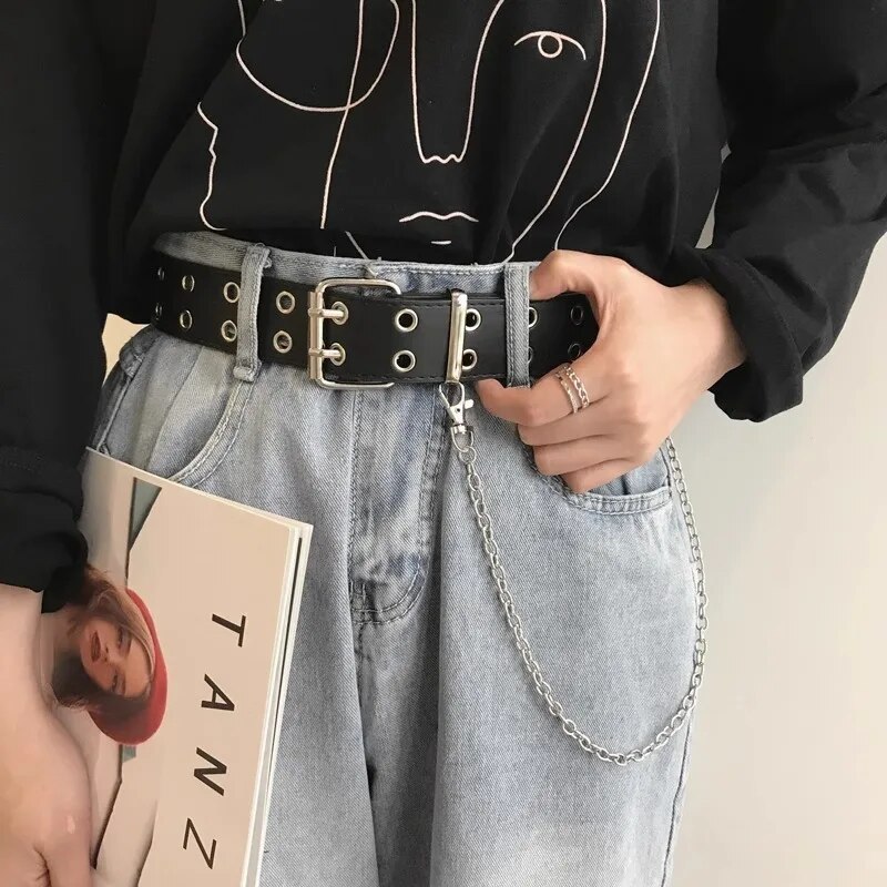 Mode Legering Vrouwen Riemen Ketting Luxe voor Echt Leer Nieuwe Stijl Pin Gesp Jeans Decoratieve Dames Retro Decoratieve Punk