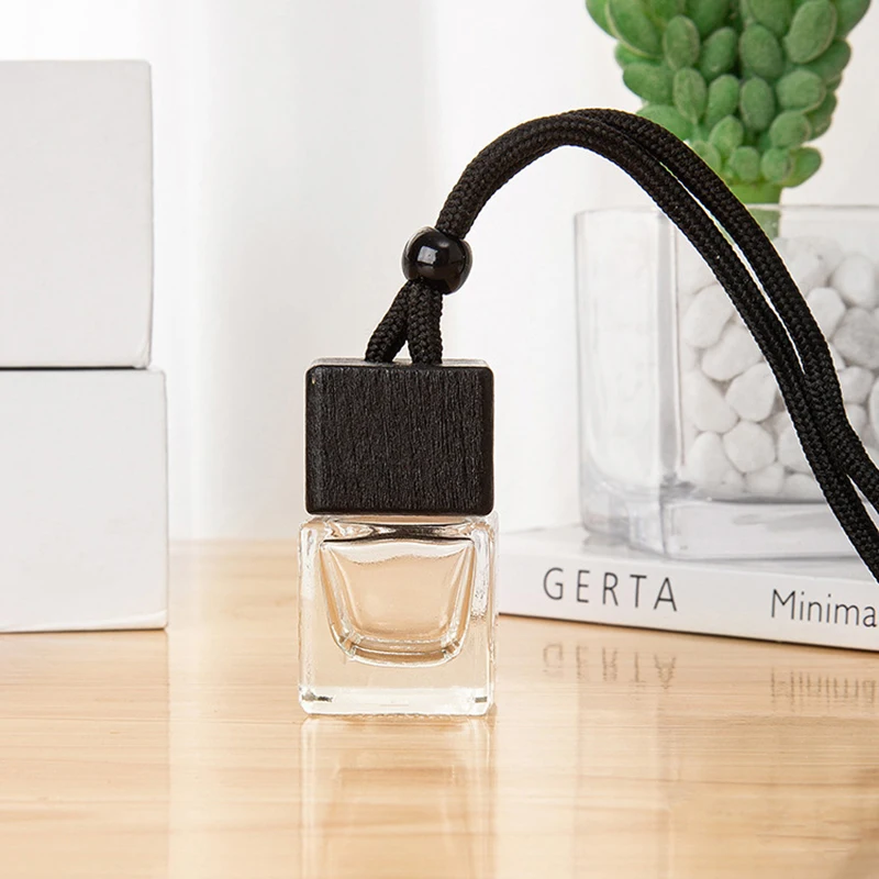 1PC Dyed Square Cap Black Cap Empty Bottle Car Essential Oil Diffuser Fragrance Air Freshener Scent Perfume Bottle Ornament