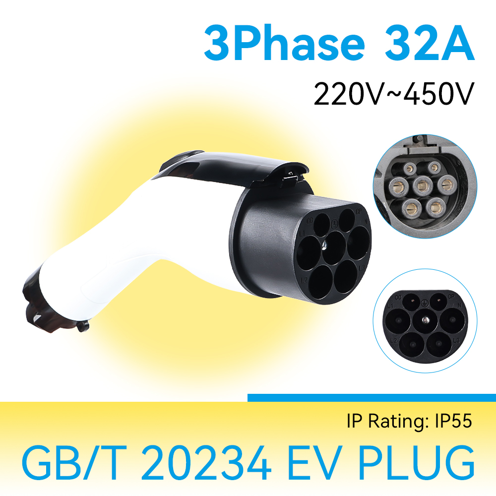 ADPOW 16A/32A GBT Вилка зарядного устройства для электромобилей Головка пистолета для зарядки электромобиля IP55 Водонепроницаемая 3,5 кВт/7 кВт/11 кВт/22 кВт Вилка для зарядного устройства для электромобилей GBT