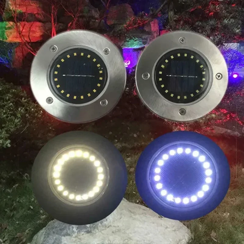 1/4/8Pack 태양 광 조명 야외 8/20LED 디스크 지하 램프 스포트라이트 홈 정원 잔디 마당 장식에 대 한 태양 빛 묻혀