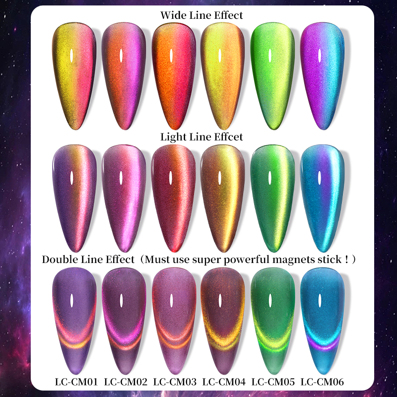 LILYCUTE 7ML Double Light Cat Magnetic Gel Polish 9D Reflective Sparkling Glitter Rainbow Semi Permanent Soak Off Nail Art Gel