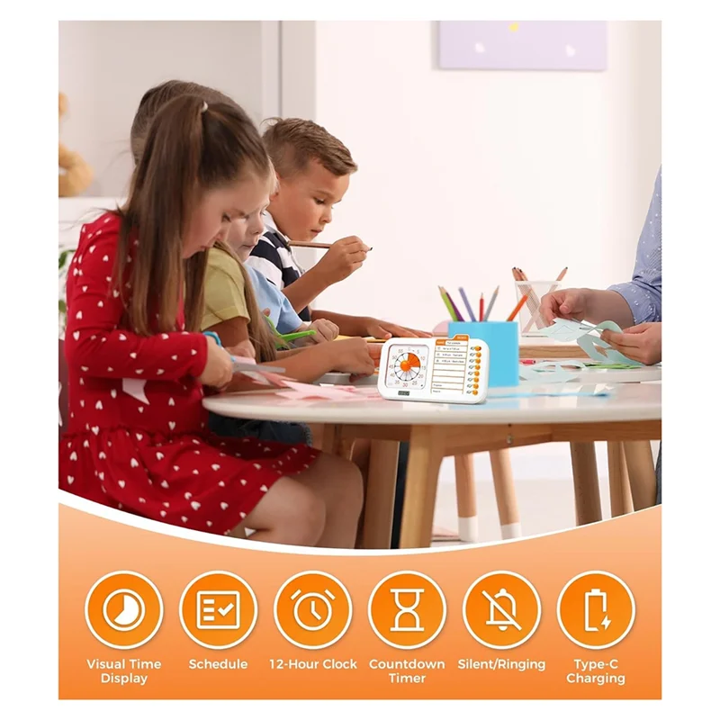 B37B-3-In-1 Visual ADHD Timer สําหรับเด็กและผู้ใหญ่พร้อม Planning Board, Task Timer, Chore Chart & Visual Schedule Planne