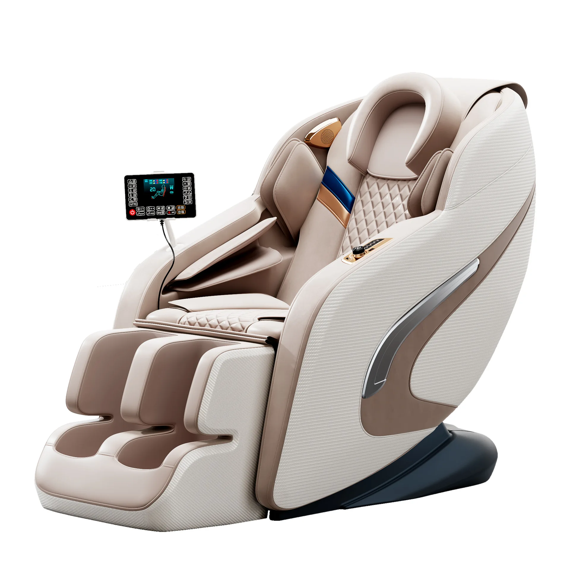 Fotel masujący domowy angielski inteligentny elektryczny sofa masująca z Bluetooth, sterowaniem głosem, funkcją Zero Gravity i kabiną kosmiczną.