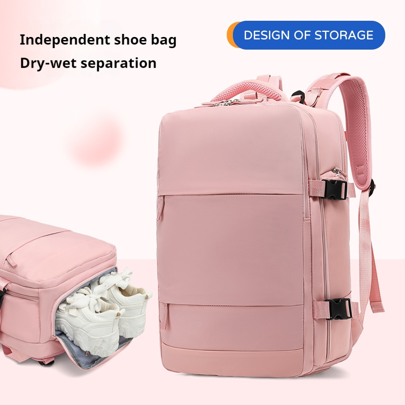 Mochila impermeável de grande capacidade para homens e mulheres, carregamento USB, mochila portátil, moda, separação seca e úmida, bolsa de viagem clássica