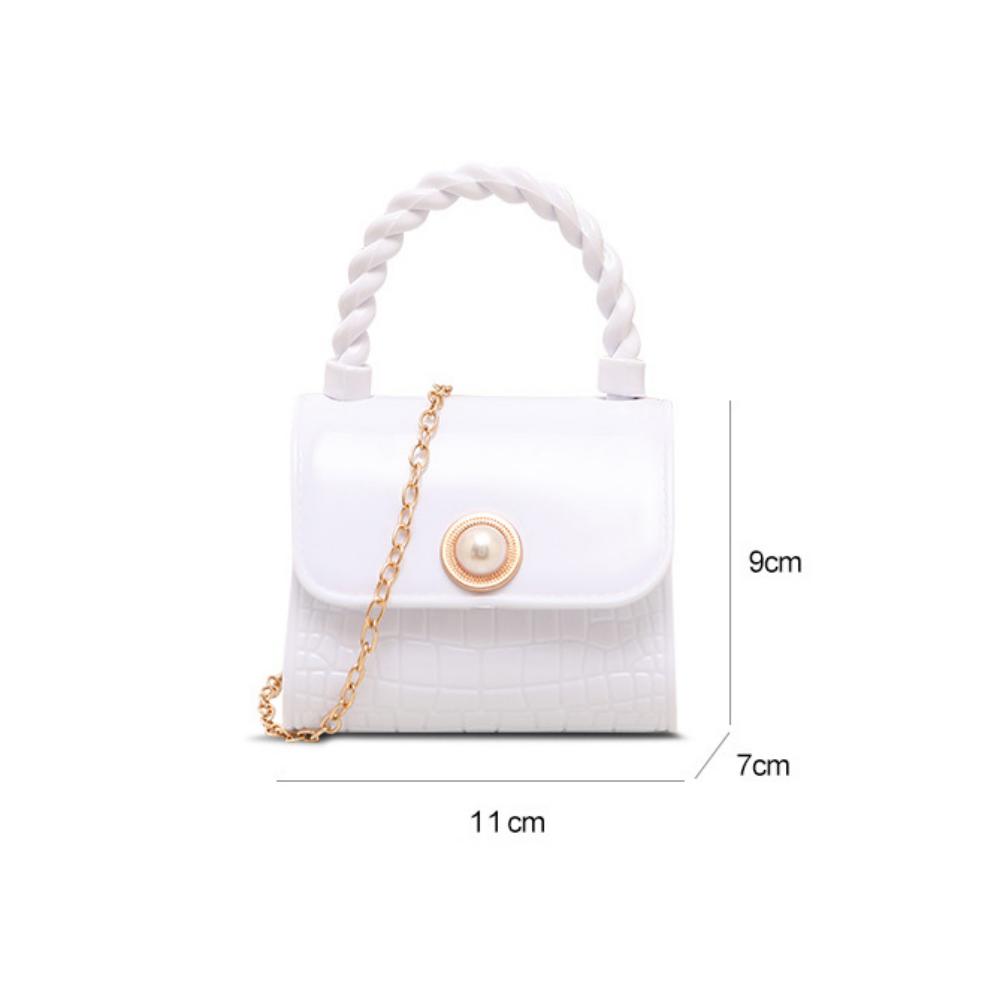 Mini bolsa crossbody para crianças nova moda verão pérola pvc geléia bolsa de ombro meninas bolsa moeda