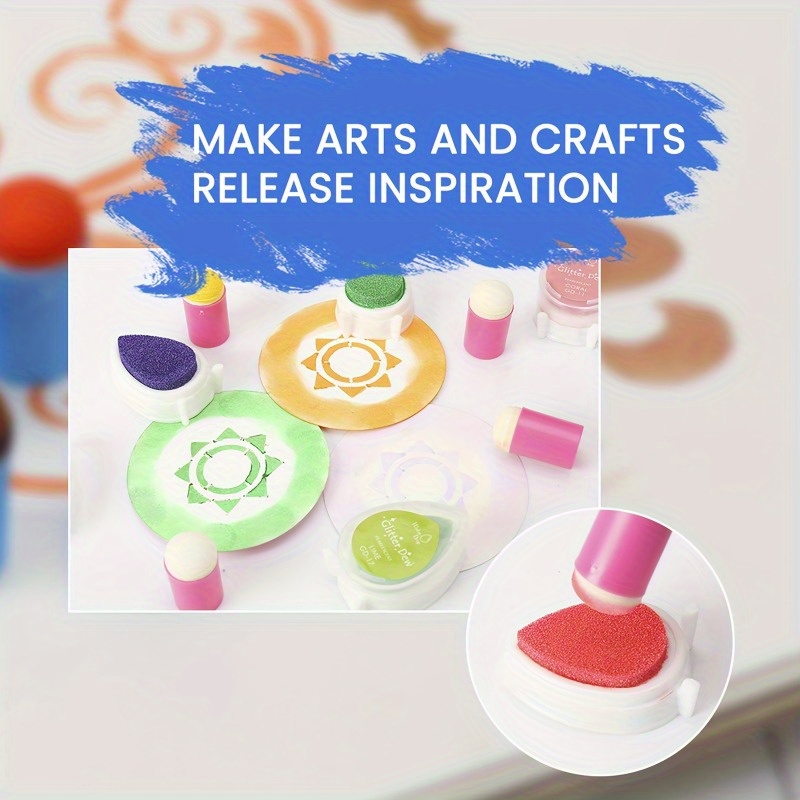 10pcs Craft Finger Sponge Daubers Drawing Project Finger Painting Sponge Set for Card Making, Painting, Stamping, Ink