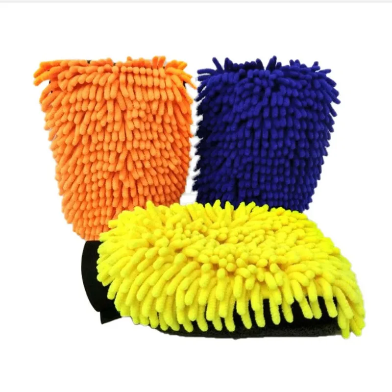 Luva de lavagem de carro coral luva macia anti-risco para lavagem de carro multifuncional luva de limpeza grossa cera de carro detalhando escova