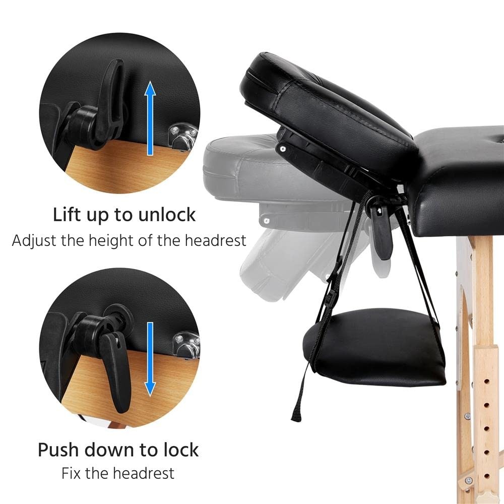 Portable Adjustable Massage Table for Lash Technicians, Spa, Beauty, and Physical Therapy Use