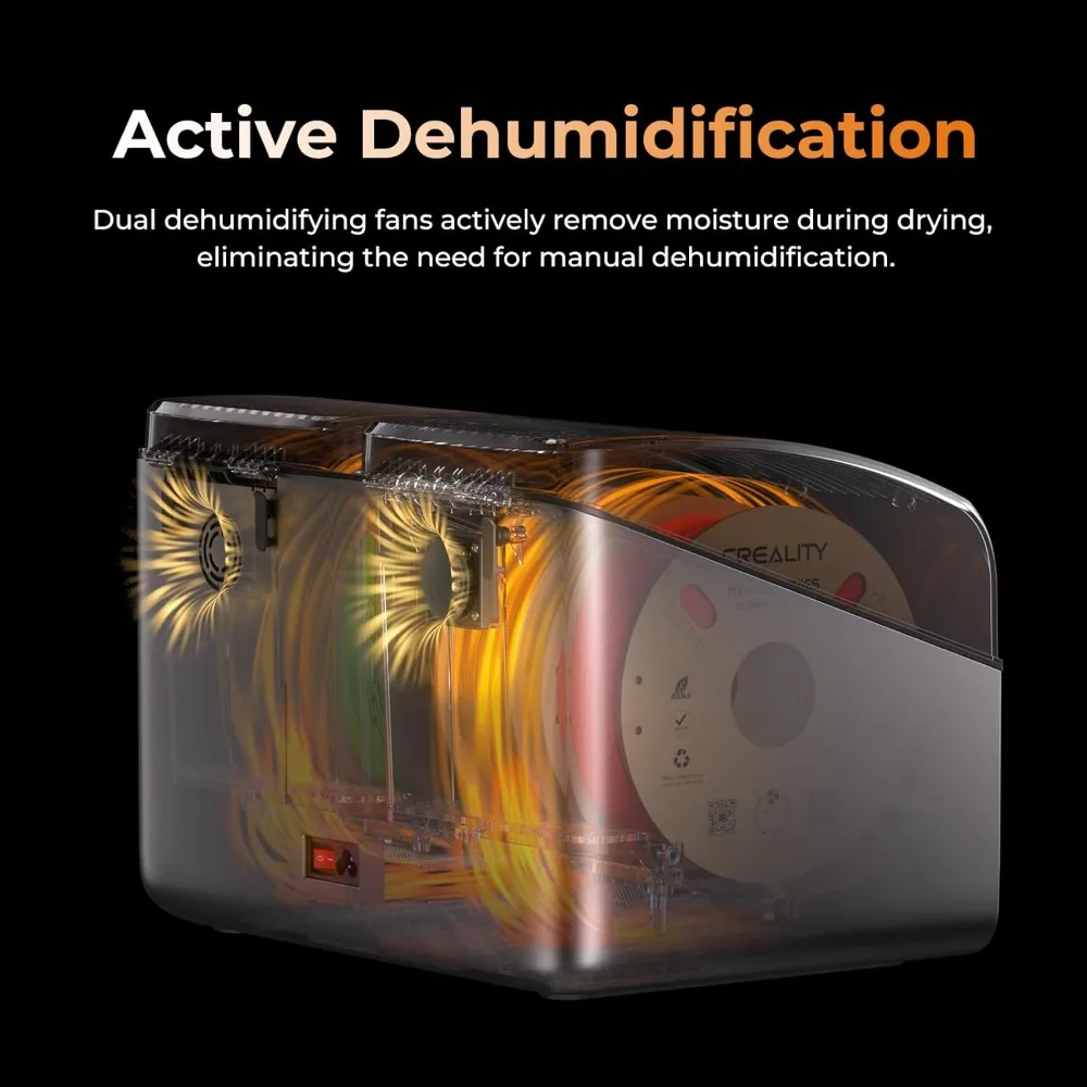 Best - Creality Space Pi X4 Filament Dryer, 4 Spools 3D Printer Filament Dryer Box with 360° Hot-Air Circulation,