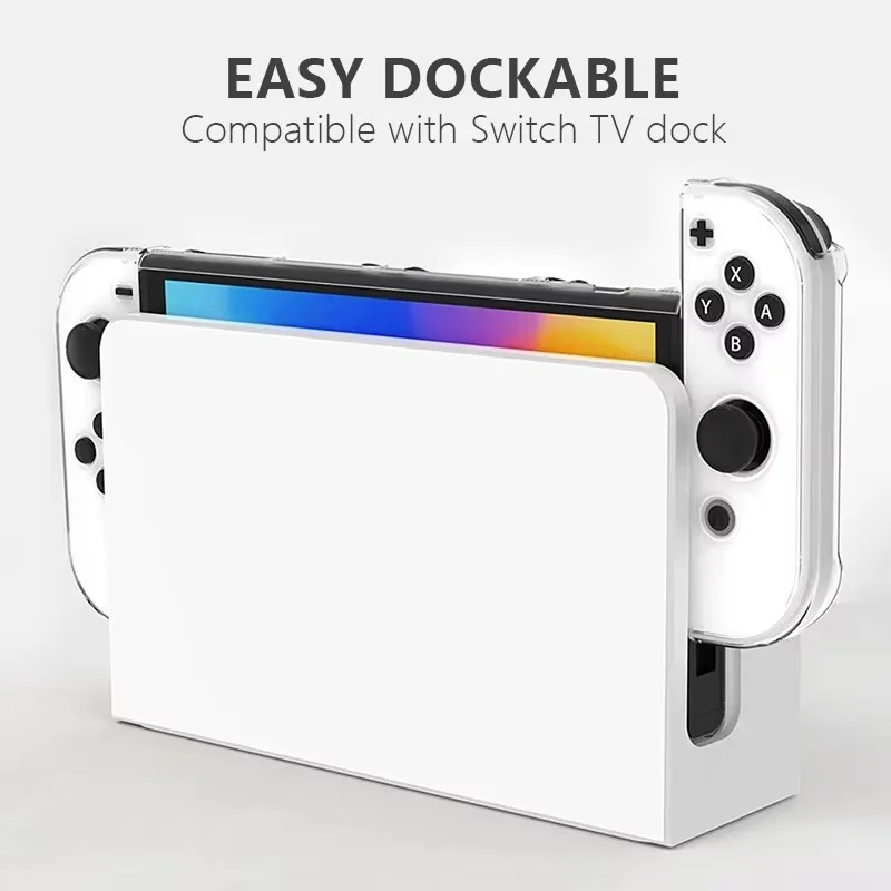 DATA FROG Crystal Shell Schutzhülle Cover Tible-Nintendo Switch OLED Konsole Schutzhülle Spielkonsole Zubehör