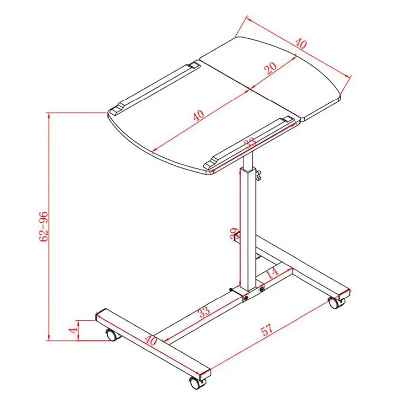 Escritorio ajustable para ordenador portátil con ruedas, mesa giratoria para ordenador de pie para sofá, mesita de noche, escritorio con soporte elevador para portátil, mesa auxiliar