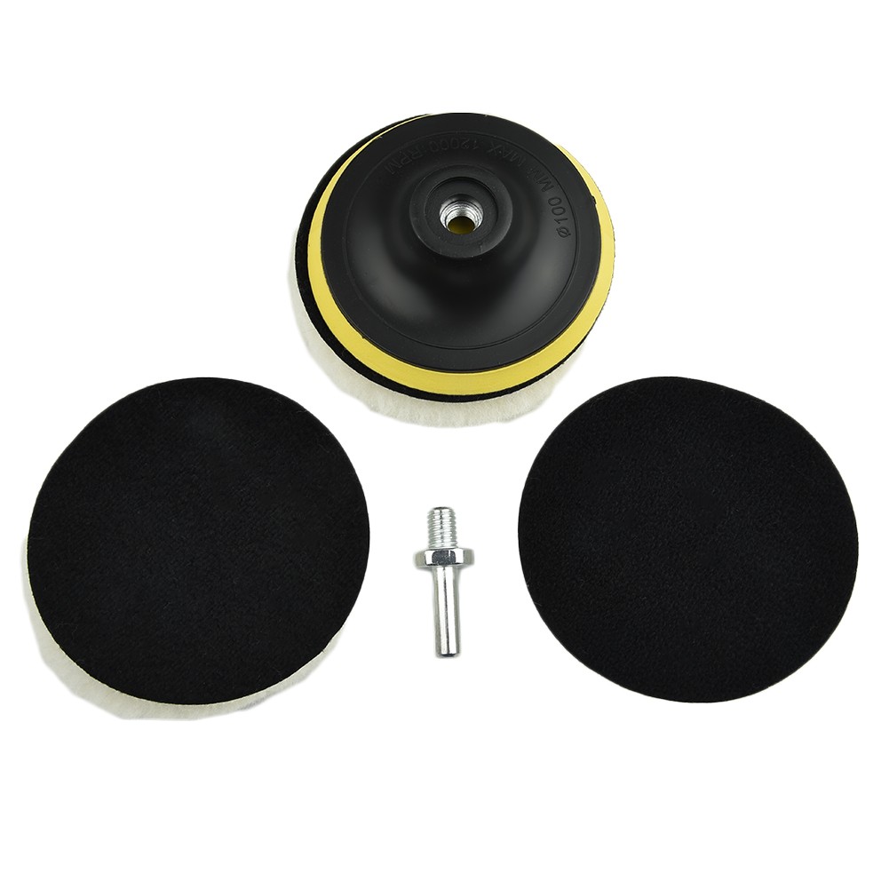 5 pezzi da 4 pollici floccaggio disco abrasivo gancio e anello supporto tamponi per lucidatura ruota per lucidatura in lana per lucidatrice per trapano elettrico
