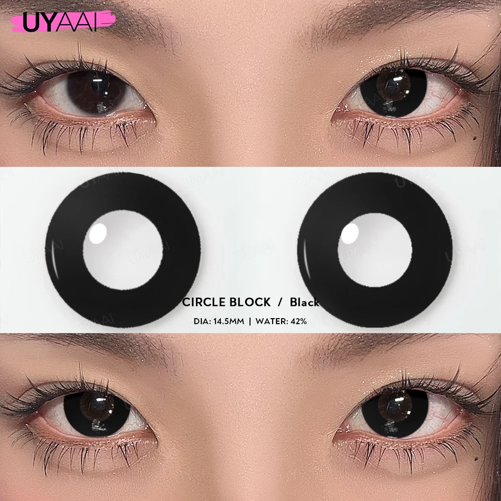 UYAAI 1 คู่คอสเพลย์ Multicontacts สําหรับตาสีขาวเลนส์อะนิเมะแวมไพร์เลนส์สีแดงเลนส์สีดําสําหรับฮาโลวีนสีม่วง Len