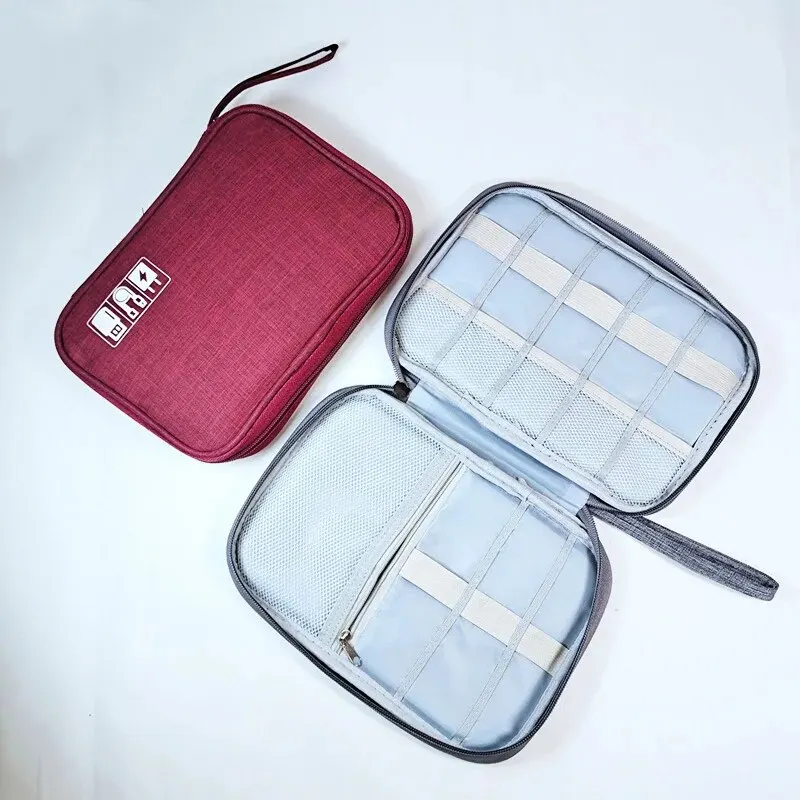 สายชาร์จที่เก็บสายข้อมูลแบบ USB, กระเป๋าเก็บสายอุปกรณ์เสริมถุงพกพาเดินทางที่เก็บสายสายชาร์จแบตเตอรี่