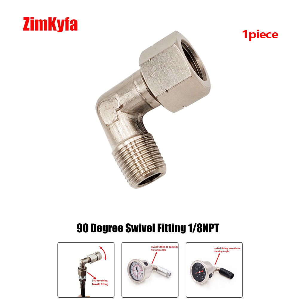 90 Degree Swivel Fitting 1/8NPT 360-revolving Female Connect For Air Tool Or Auto Fuel Rail Pressure Gauge Kits 1piece