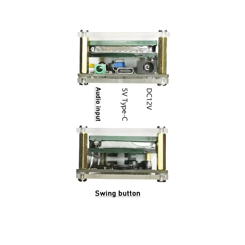 VFD Music Spectrum Display Voice control Level Indicator rhythm Analyzer VU Meter FOR TYPE-C 5V 12V car POWER Amplifier