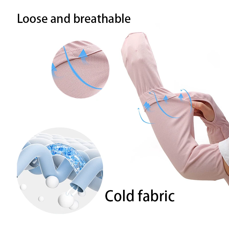 1 Pairs Anti-sunburn Sleeve Summer Uv Solar Arm Sleeves Women's Driving Sun Protection Long Sleeve Adjustable Cuffs