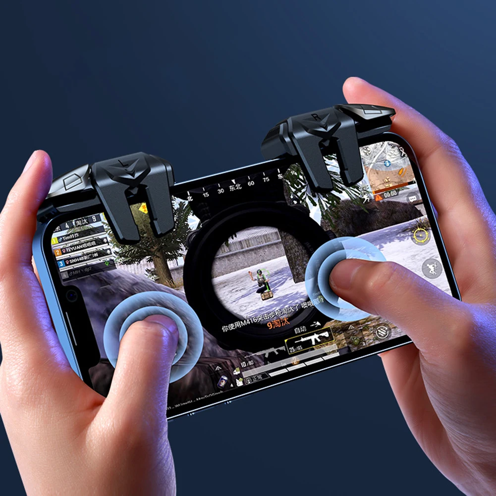 X8-Mobile Controlador de Jogo para PUBG, 6 Dedo Trigger, Sensível Tiro Gamepad, L1, R1, Chaves do Objetivo, Jogo Handle