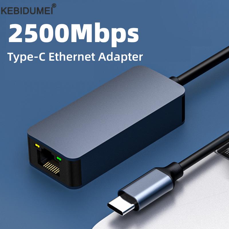 2500Mbps USB 3,0 con cable USB TypeC a Rj45 Lan Ethernet adaptador RTL8156 tarjeta de red para PC Macbook Windows portátil