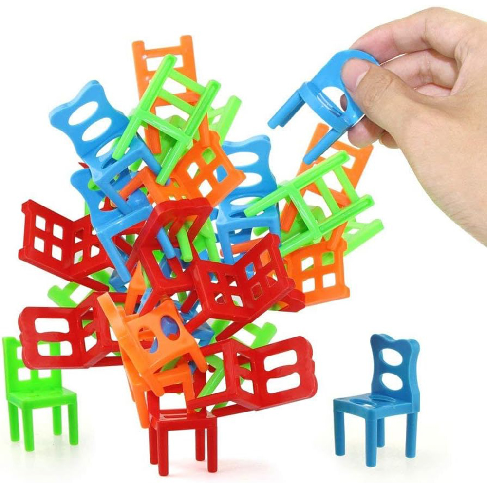 18 ชิ้น/เซ็ต BALANCE เก้าอี้เกมกระดาน MINI ซ้อนบล็อกประกอบ Family Balancing การฝึกอบรม Interactive ของเล่นเพื่อการศึกษาสําหรับเด็ก
