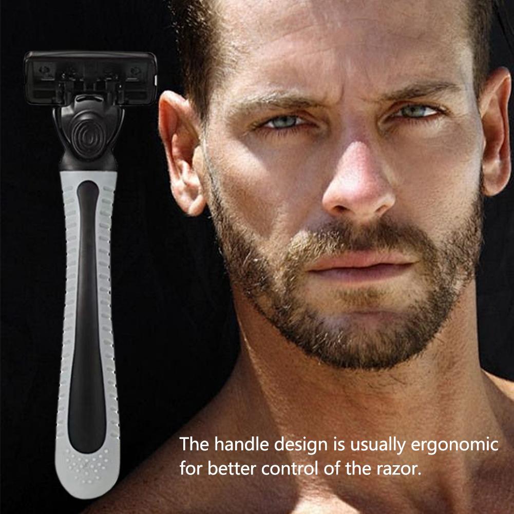 6-Layer Razor Head Manual Shaver Stainless Steel Classic Double Edge Blade Razor Shaving Replaceable Razor Head Razor Tools