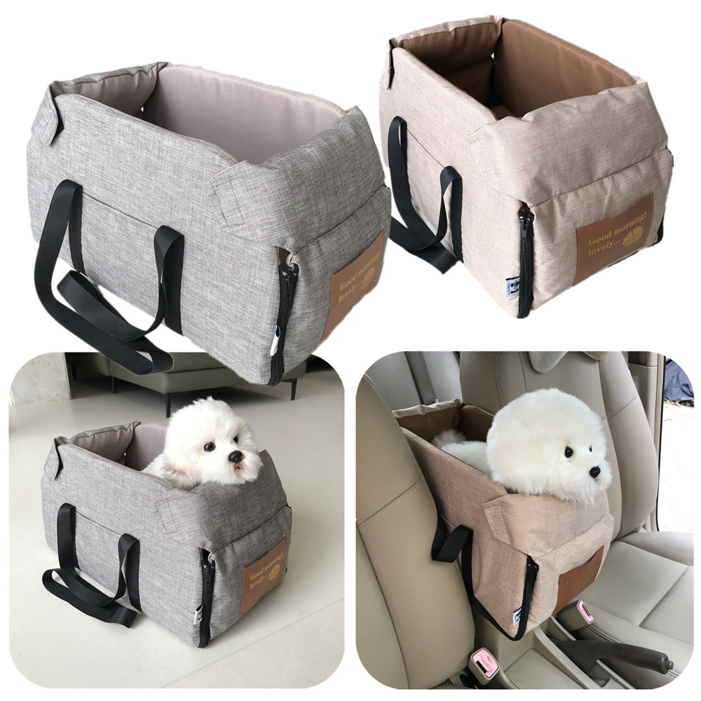 Asiento de coche para perros, cama Central para asiento de coche, portador de perros portátil para perros pequeños y gatos, bolsa de viaje de seguridad, accesorios para perros