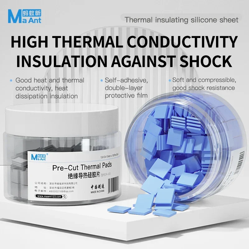 MaAnt 100 個断熱シリコンシート高温耐性マザーボード CPU IC GPU 修理プレカットマット