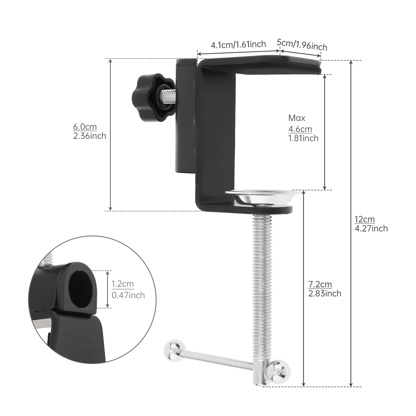 Universal Lamp Bracket Clamp LED Light Accessories DIY Fixed Screw Desk Lamp Holder Clip for Broadcast Microphone
