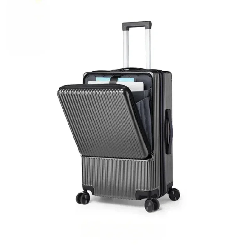 Mala de grande capacidade com senha, caixa com zíper para bagagem de viagem, sacos frontais, moda empresarial, carrinho, computador