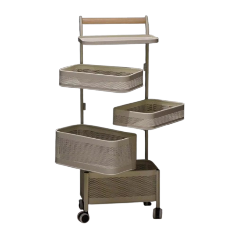 Rotating Multi-functional Storage Rack Household Floor-standing Multi-layer Snack Trolley Trolley Cart Household Furniture