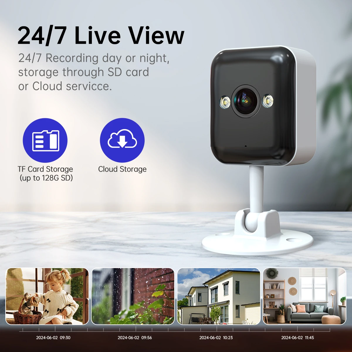 JOOAN 1080P Wifi IP cámara de vigilancia CCTV al aire libre 5x Zoom Digital Color noche Mini cámara de seguridad hogar Monitor de bebé