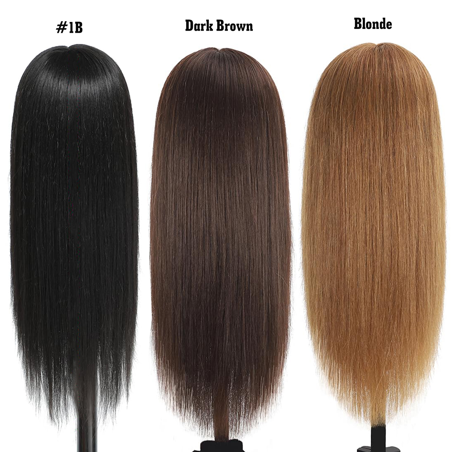 Tête de formation synthétique cheveux longs pour tresse coiffure avec pince support de perruque tête de poupée pour coiffures tête de Mannequin