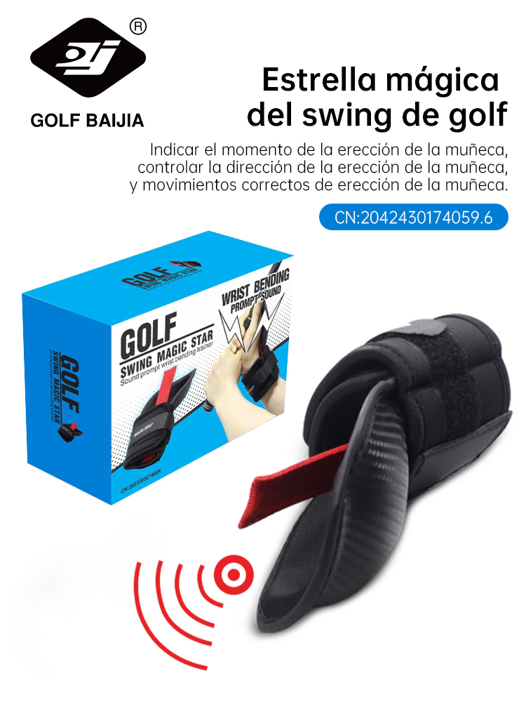 BaiJia Golf Chipping Corrector de ángulo de muñeca Ayuda de entrenamiento de swing de golf Soporte de muñeca Corrector de entrenador de banda para todos los golfistas