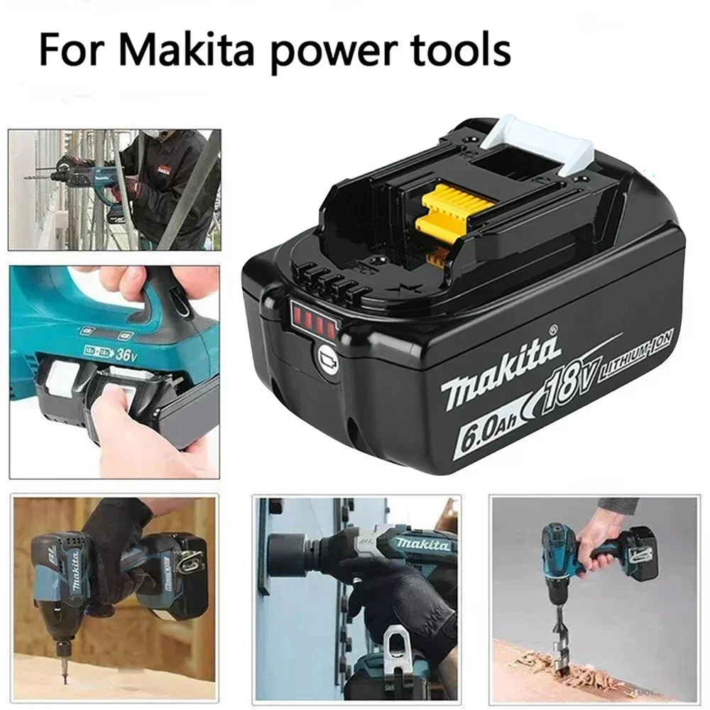 100% Original Makita 6Ah/5Ah/3Ah para batería Makita 18V BL1830B BL1850B BL1850 BL1840 BL1860 BL1815 batería de litio de repuesto