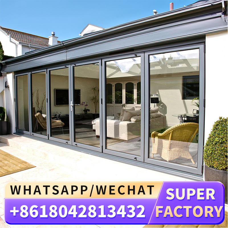 Portas de garagem por atacado sobreposição porta dobrável deslizante comercial deslizante automático