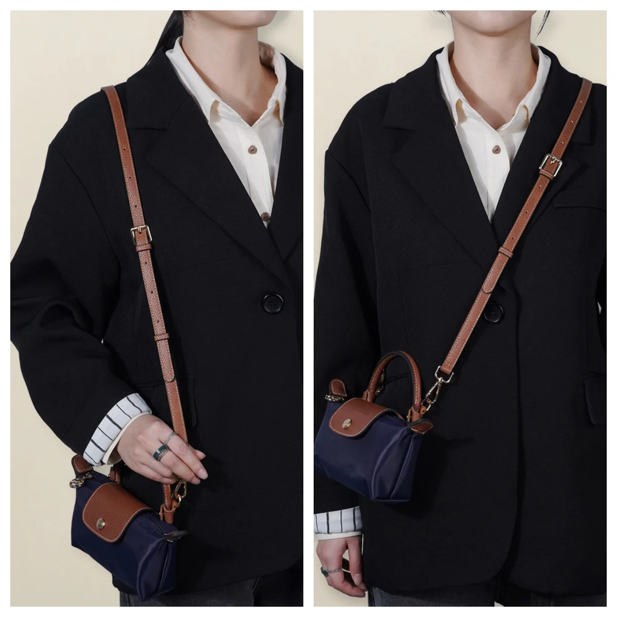 Tracolla per borsa per mini tracolla Longchamp Borse in pelle Tracolle per tracolla Modifica punzonatura gratuita Accessori per cintura per borsa a tracolla