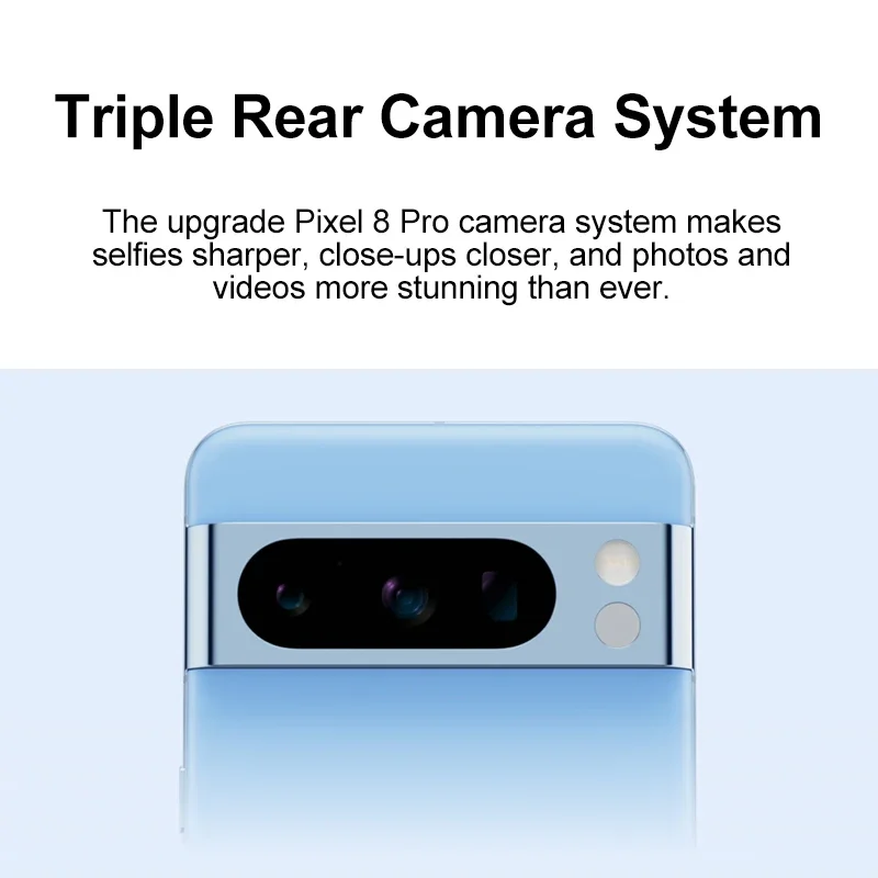 Google Pixel 8 Pro 5G Smartphone Google Tensor G3 6,7 "NFC Android 14 IP68 resistente al polvo/agua Cámaras de 50MP Versión global