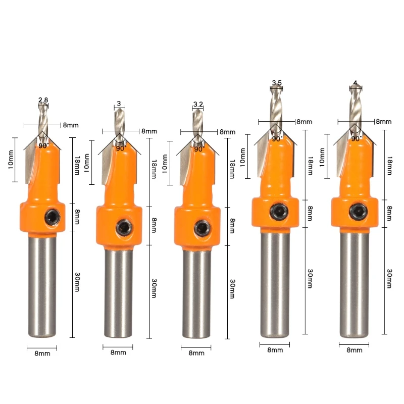 YUSUN 8MM Vỏ Hss Mũi Khoan Router Tua Vít Bit Máy Hút Gỗ Xay Cắt Gỗ