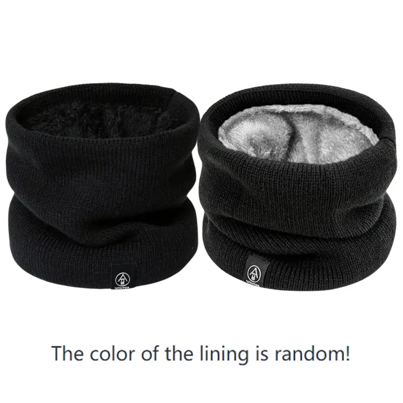 Winter Knitted Scarf Warm Cashmere Like Unisex Neck Warmer for Women Men Solid Color Snood Ring Scarf Fashion Thick Scarf