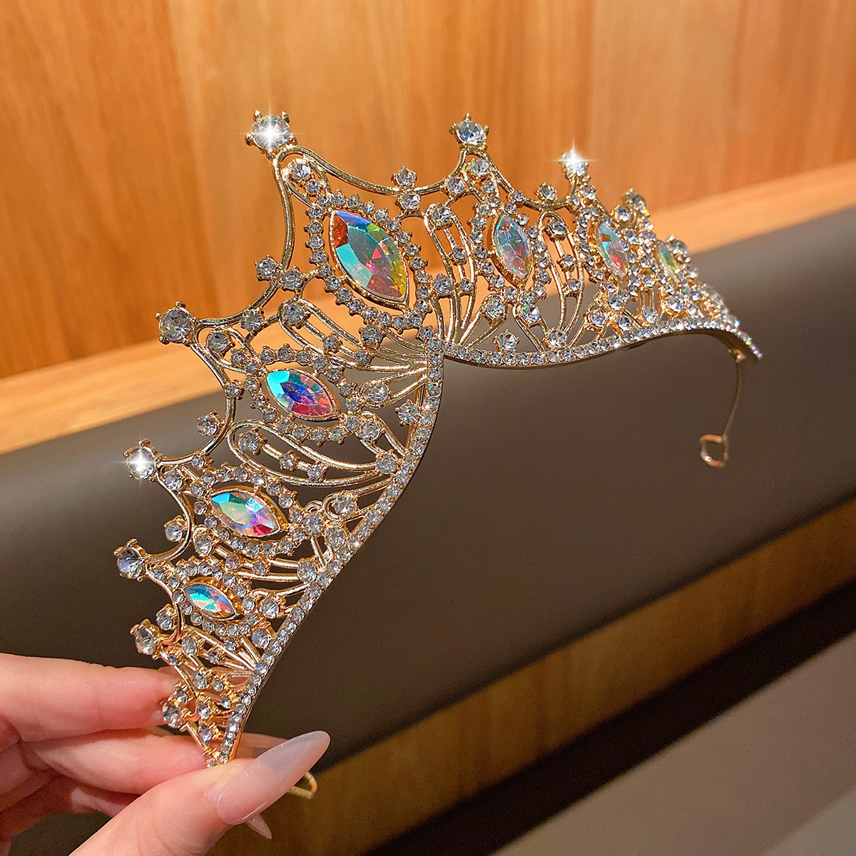 1 legering strass kroon modieuze temperament kroon zoete wind hoofdband geschikt voor verjaardagen en optredens als haar acc