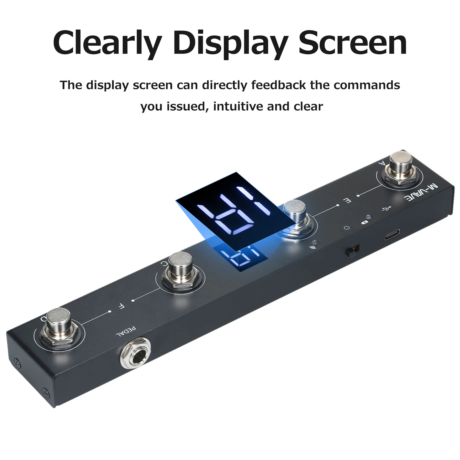 Controlador MIDI de Chocolate M-VAVE BT recargable 4 botones controlador MIDI Pedal Control de aplicación con sistema de transmisión inalámbrico