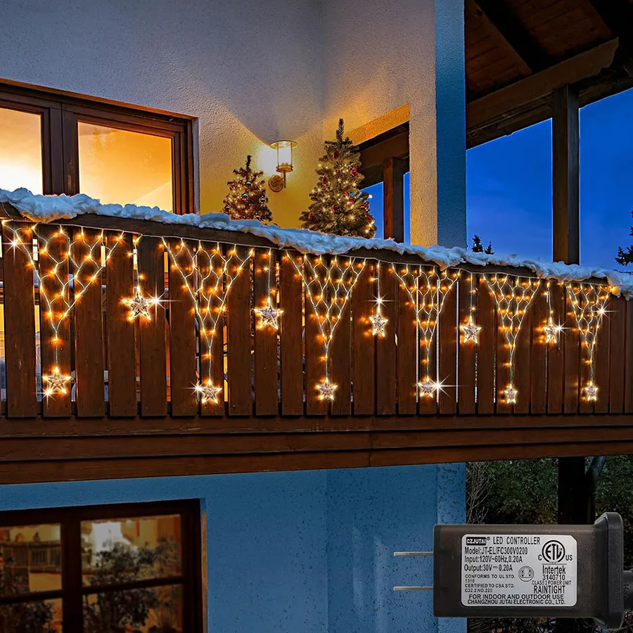 EU/US Plug LED Netz Mesh Fee Garten Lichter im Freien wasserdichte Weihnachts girlande Vorhänge Lichterketten für Urlaub Party Dekor