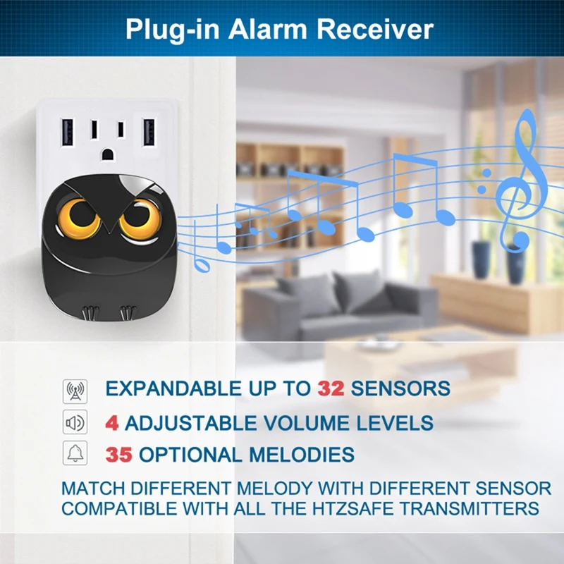 Wireless Driveway Alarm 800 Meters Long Range Weatherproof Outdoor Motion Sensor&Detector Security Alert System-US Plug