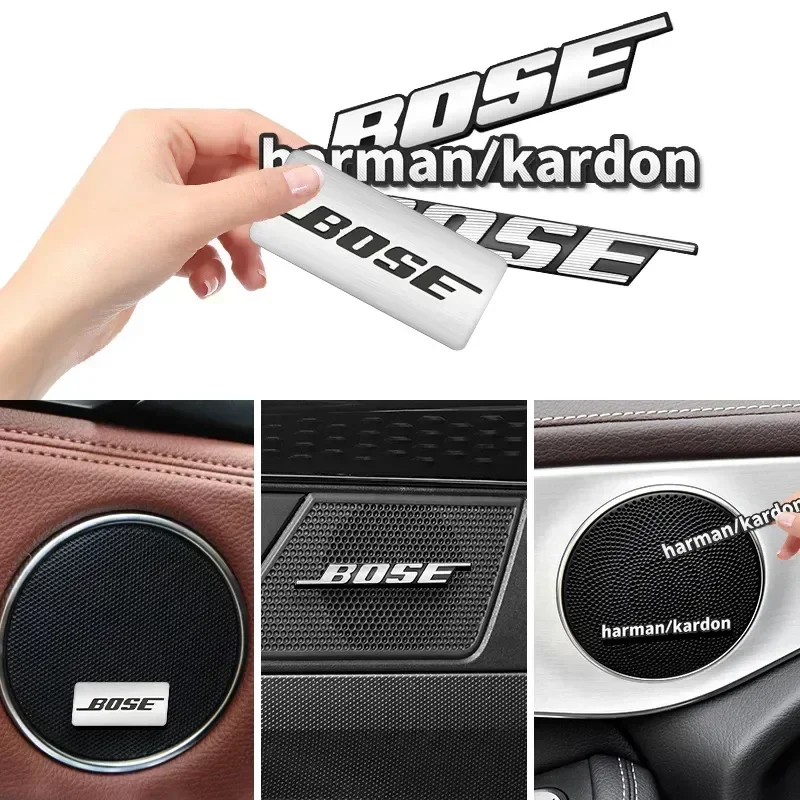 Harman Kardon BOSE значок алюминиевые 3D автомобильные аудио наклейки для BMW Mercedes Benz audi mitsubishi lancer volkswagen Ford mini Cooper