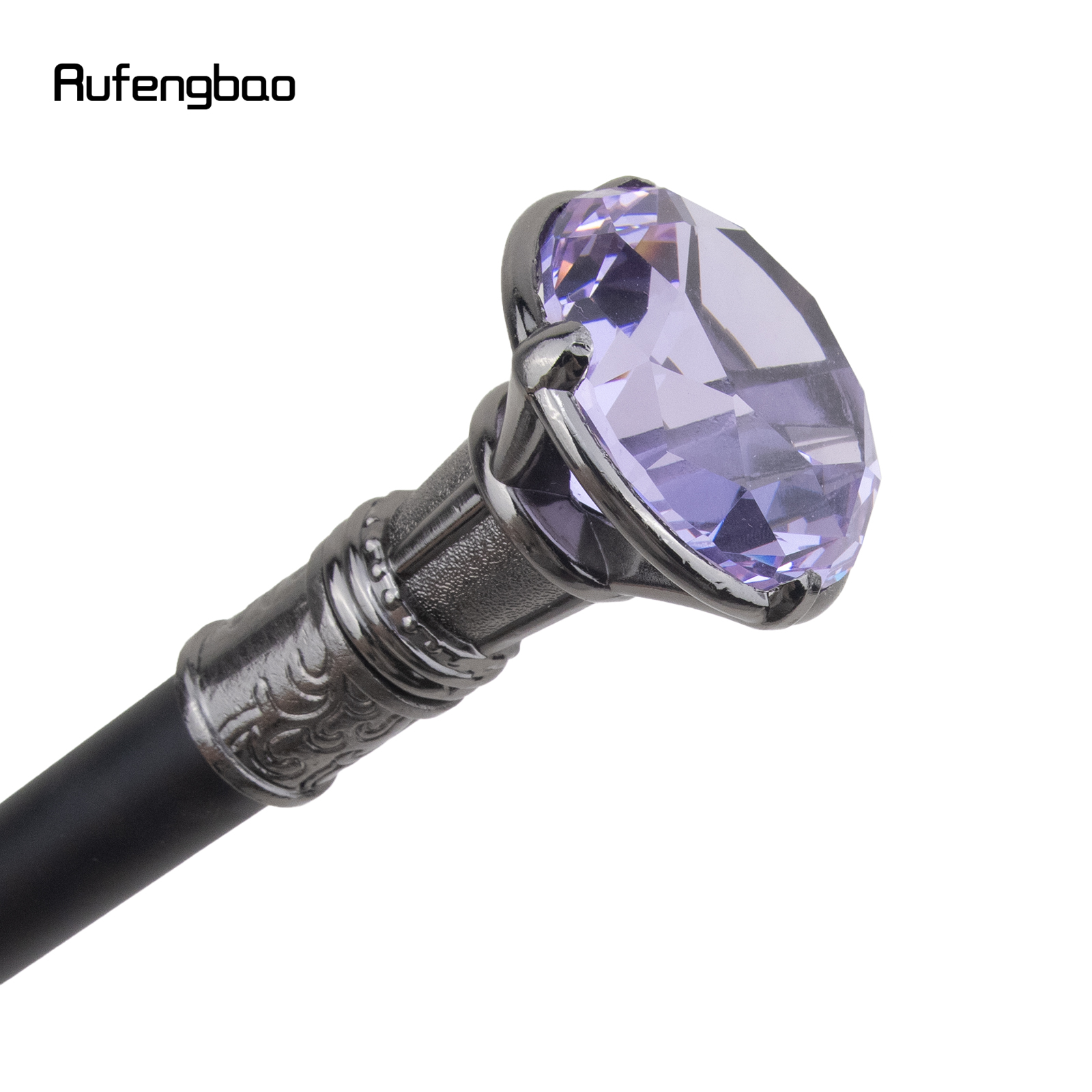 Bastão de prata tipo diamante, Bastão decorativo para cavalheiros, Botão elegante de bengala de cosplay crochê, moda, 93cm