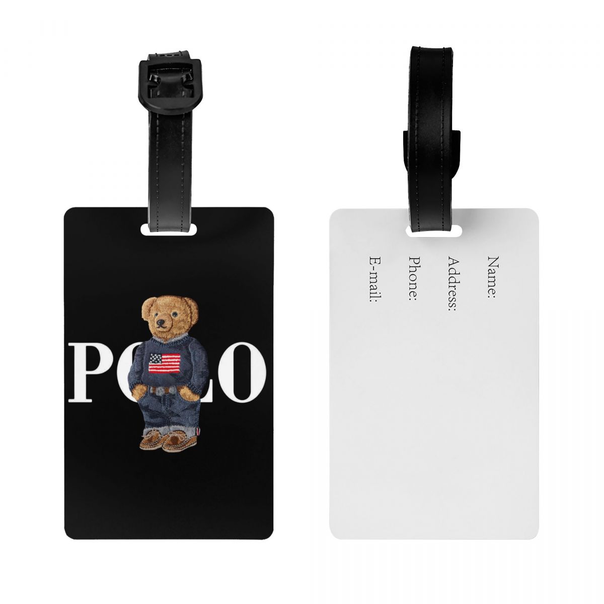 Etiqueta de bagagem de urso de luxo personalizada etiqueta de identificação de capa de privacidade de bagagem de mala