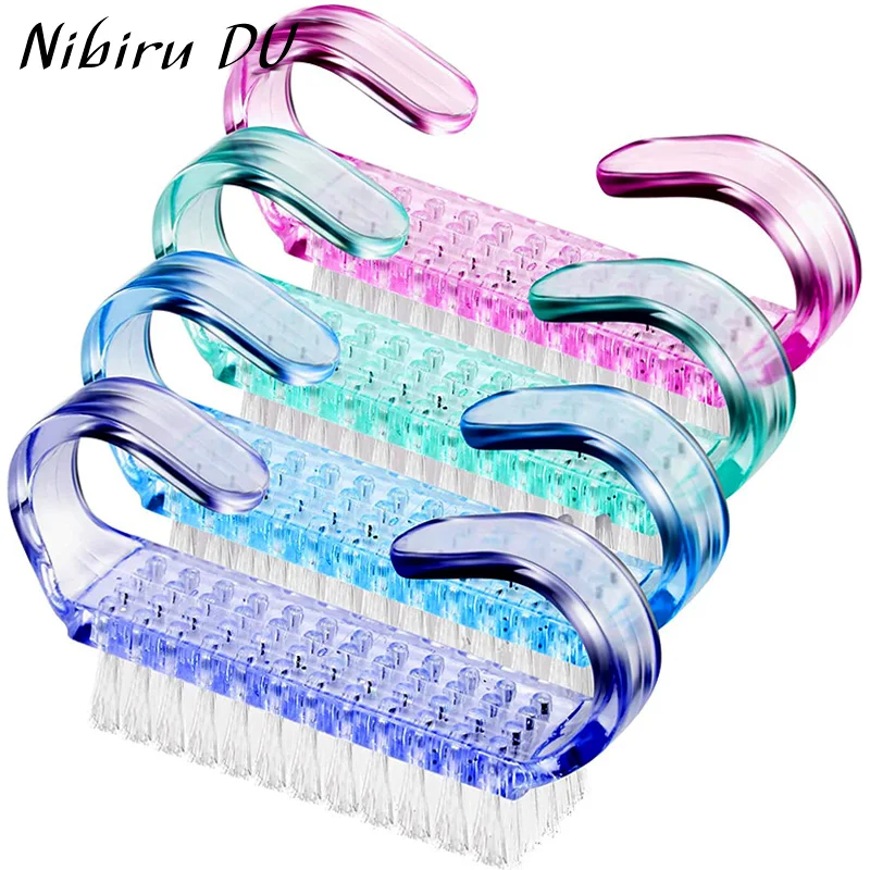 Cepillos de plástico para uñas, limpiador de polvo de mano para manicura, herramientas suaves de limpieza, 10/1 piezas