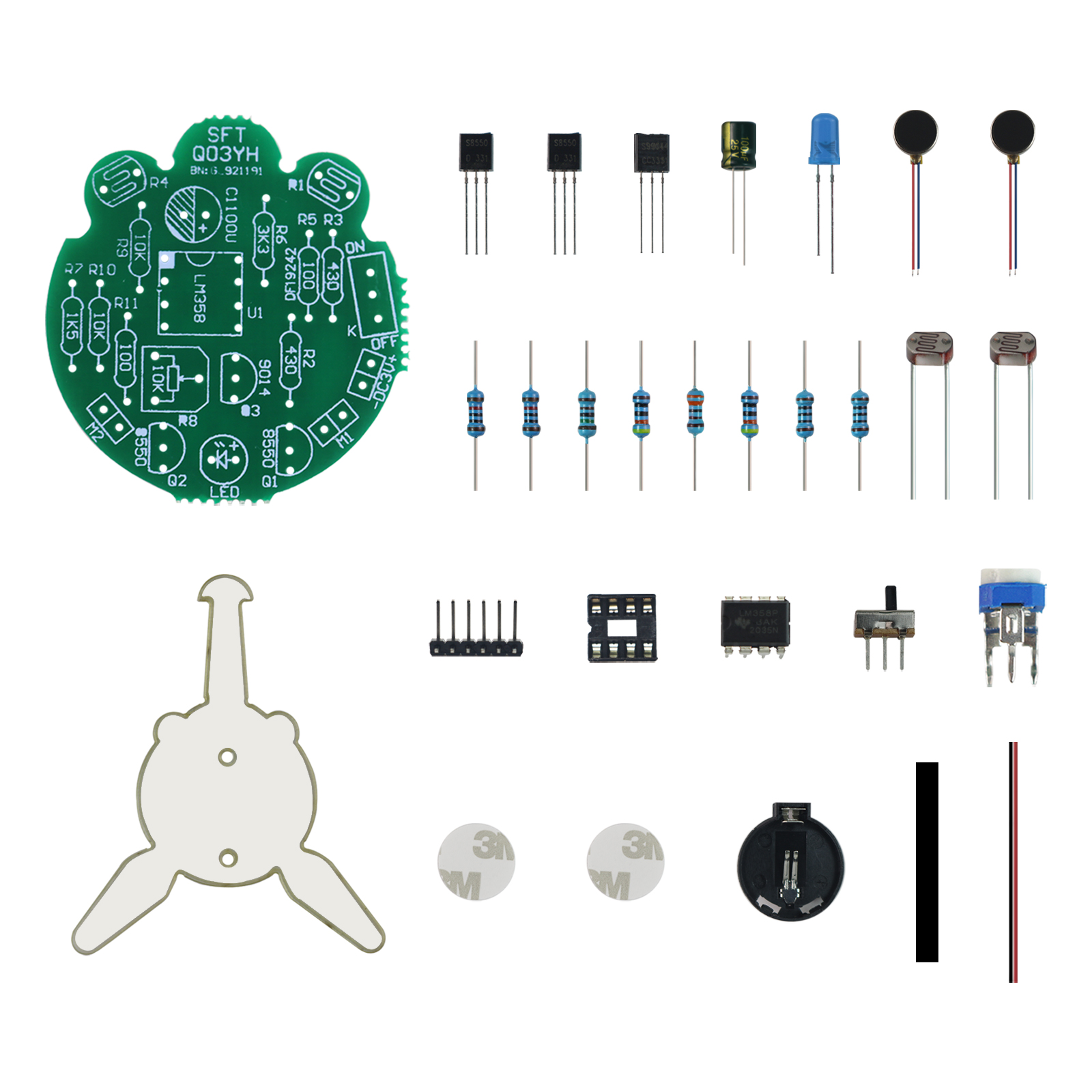 LED-Atemlicht, lichtempfindlicher Sensor, mobiler Roboterteil, elektronisches Löten, DIY-Elektronik-Set, simulierte Glühwürmchen, blinkend