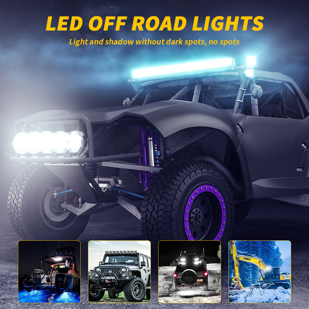 48W 16 LED 12V 24V LED Light Bar ทํางานสําหรับรถแทรกเตอร์เรือรถบรรทุก 4X4 4WD SUV ATV Off Road รถ SUV ATV Barra LED ไฟหน้า