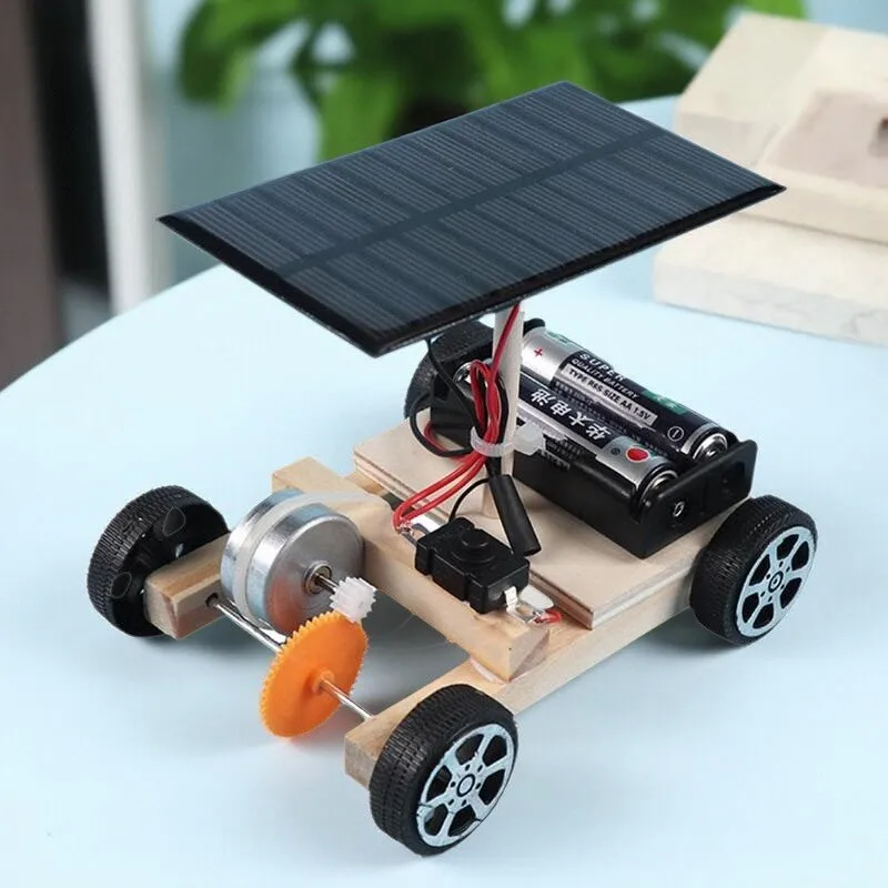 Fai da te veicolo elettrico solare strumento didattico scientifico assemblaggio puzzle STEM modello educativo invento creativo educazione degli studenti
